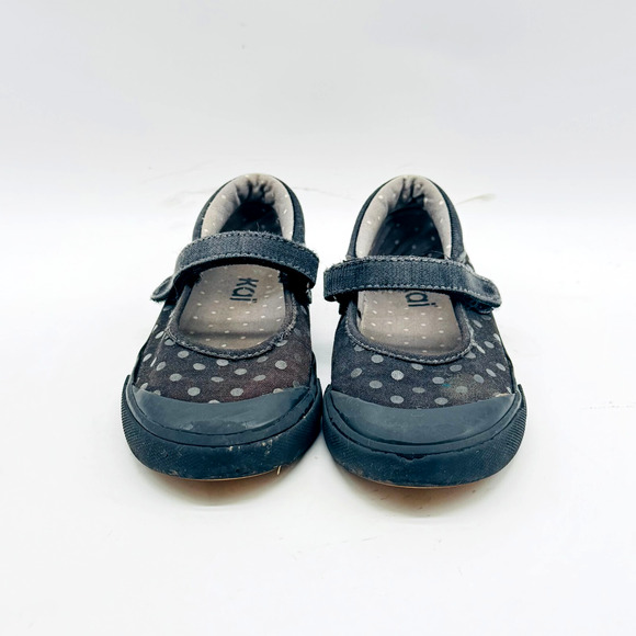 See Kai Run Girls 12.5c Brlack Canvas Polka Dot Mary Jane Little Kid Sneakers - Picture 3 of 10